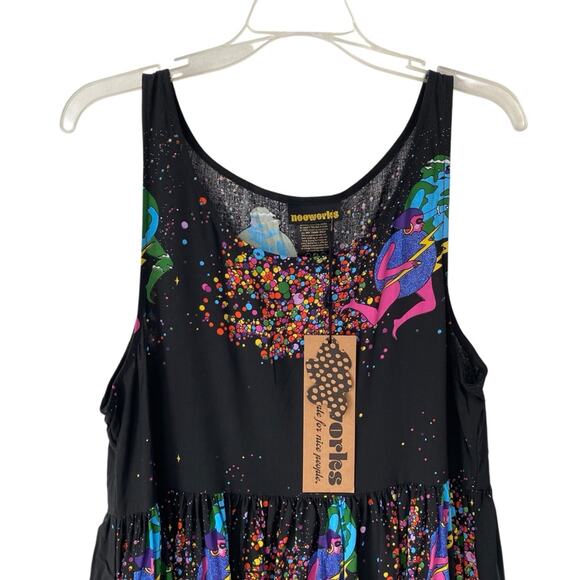Nooworks Naomi Cosmic Ladies Black Sleeveless Dress NWTs size medium - Picture 2 of 9